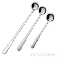 Kitchen Mixing Spoons Stainless Steel Long Handle Spoon for Ice Cream Tea Coffee Smoothies  Set of 3 - B01GJ5041E